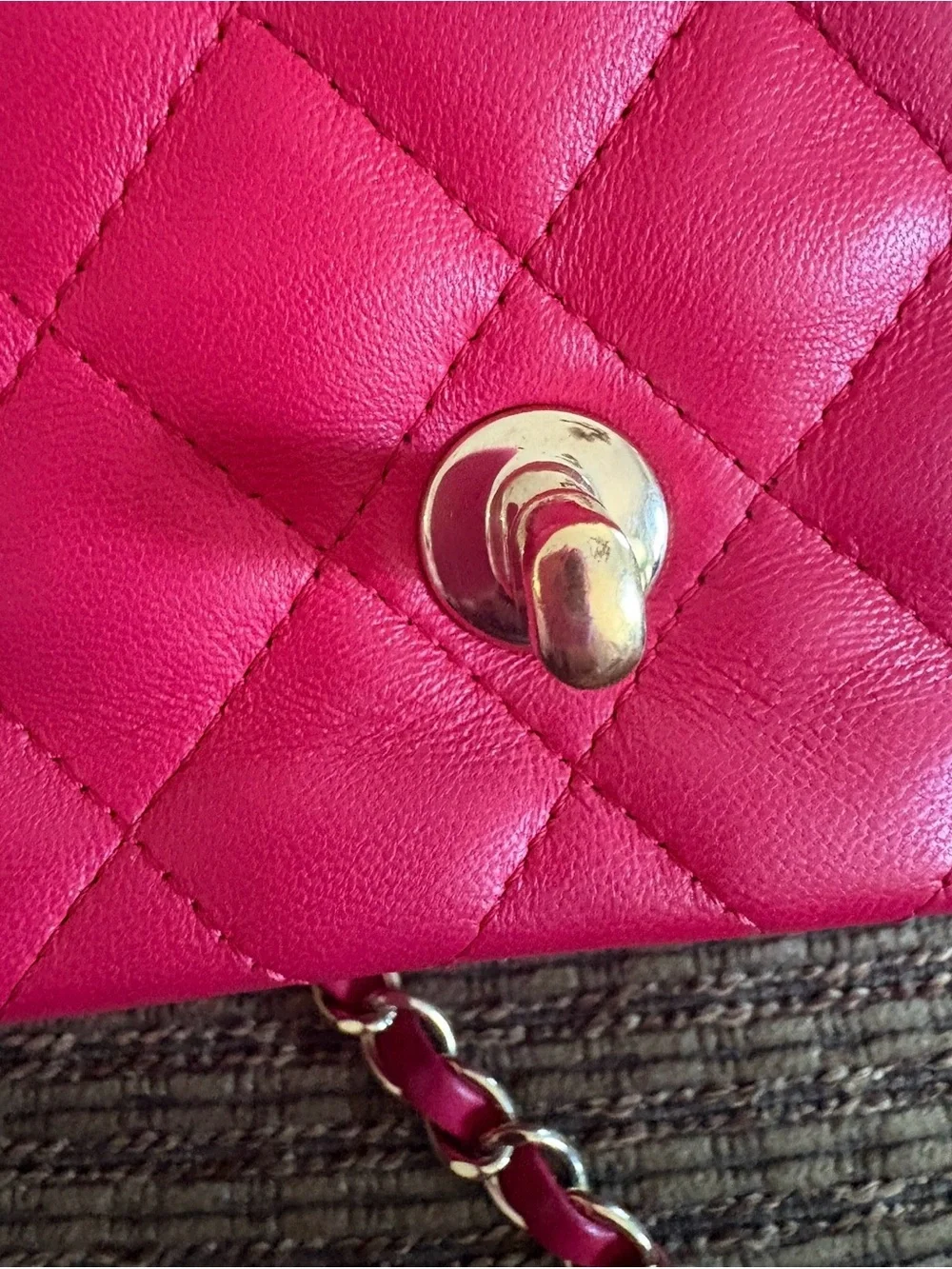 CHANEL Raspberry Pink Quilted Lambskin Classic Mini Flap